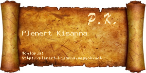 Plenert Kisanna névjegykártya